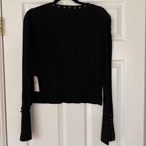 Free People Jump To The Beat Grommet Bell Sleeve Blouse - Picture 7 of 8